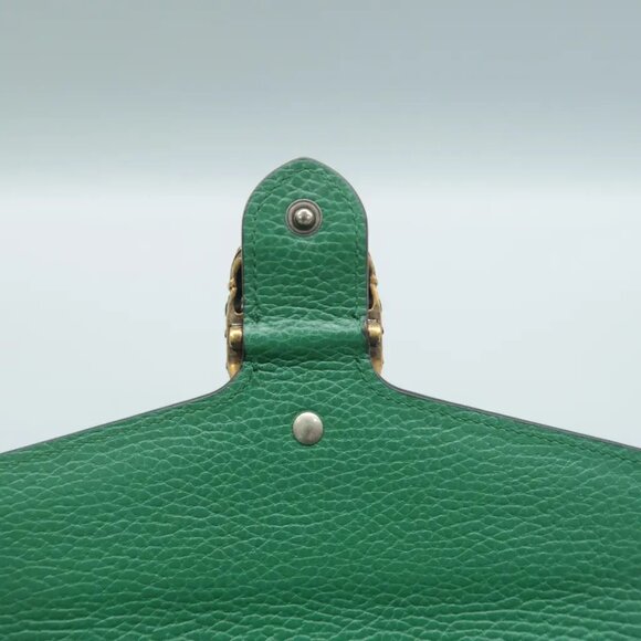 100% Authentic GUCCI Dionysus Green Leather Shoulder Bag - Picture 8 of 12